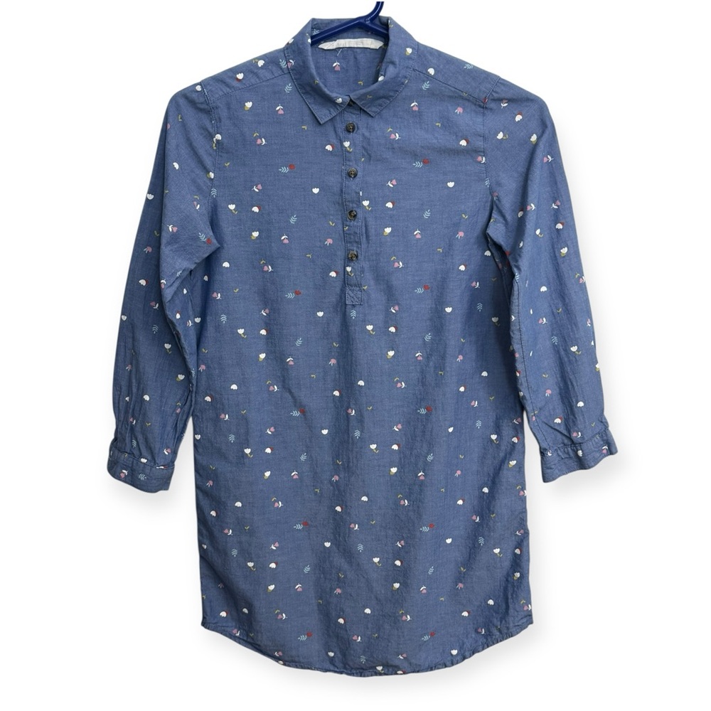 H&M Blue Casual Button Down Shirt with Pattern